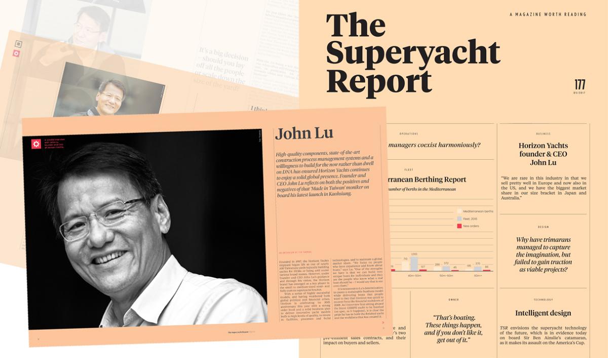 Horizon Yachts CEO John Lu Featured in The Superyacht Report May Issue