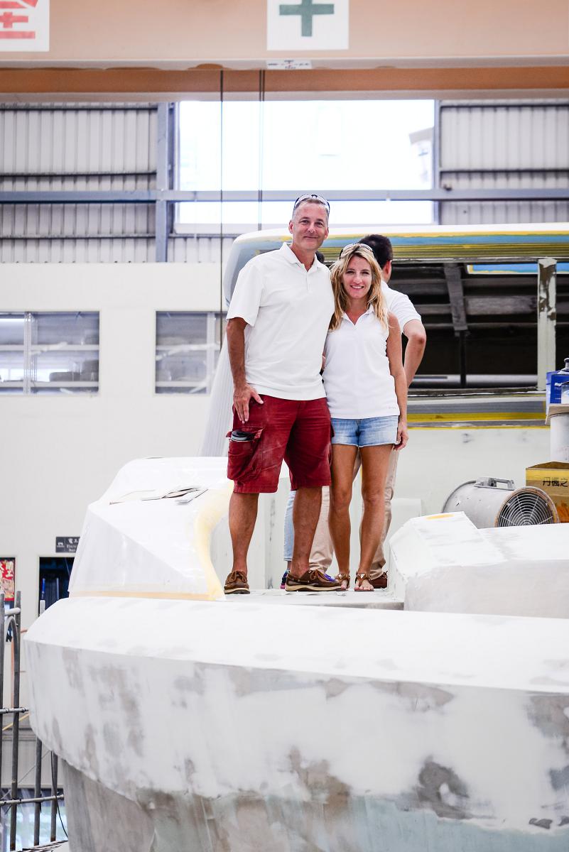U.S. Owners of Horizon FD87 Skyline Visit Dream Yacht in Build at Shipyard