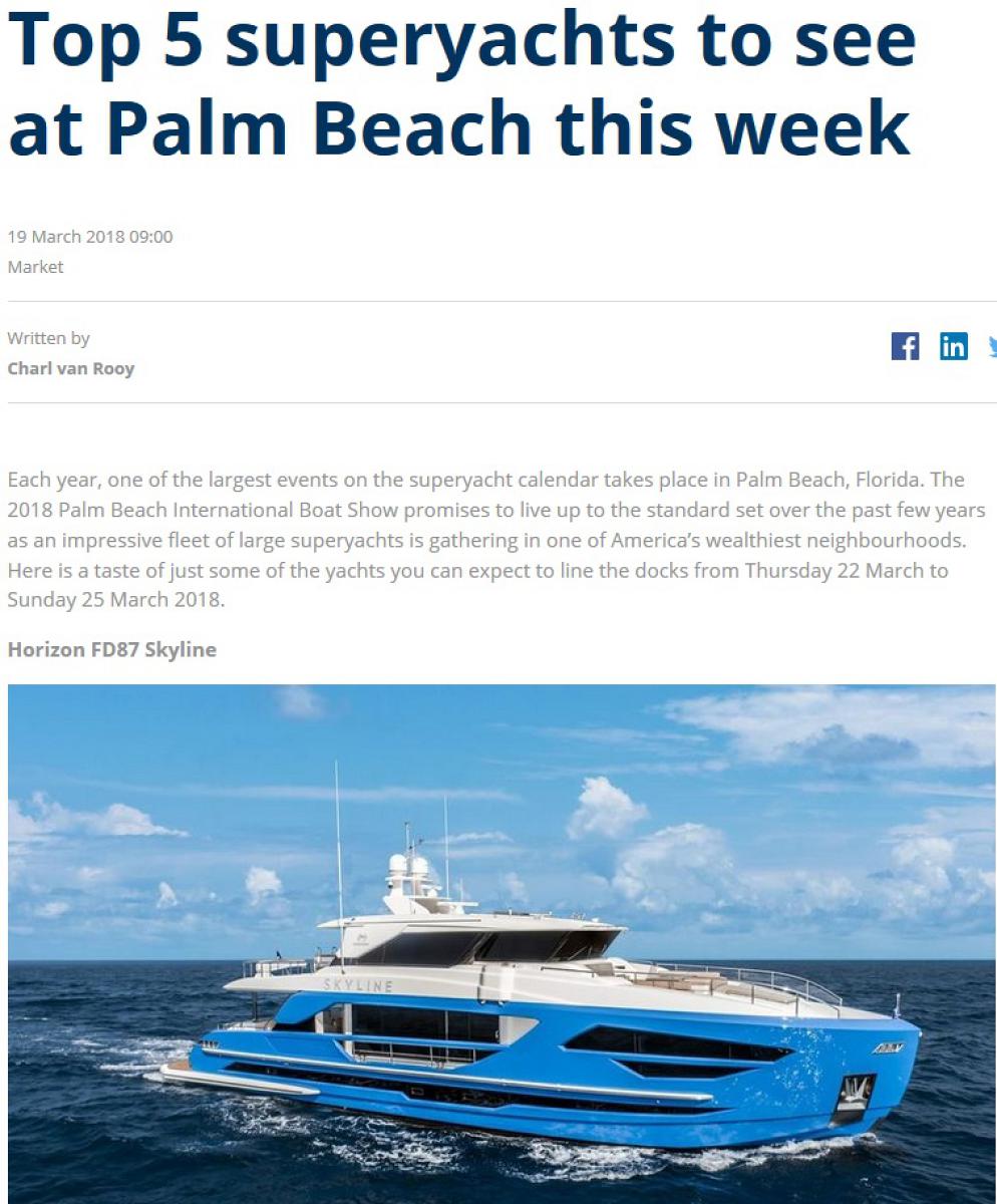 Horizon FD87 - Top 5 Yachts to See at 2018 Palm Beach Boat Show