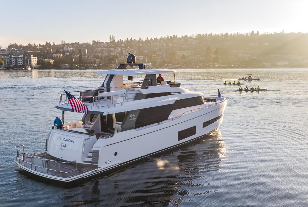 The New Horizon V68 Makes a Splash at 2019 Seattle Boat Show