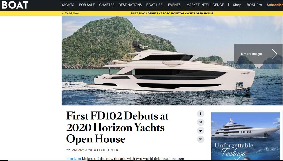 First FD102 Debuts at 2020 Horizon Yachts Open House