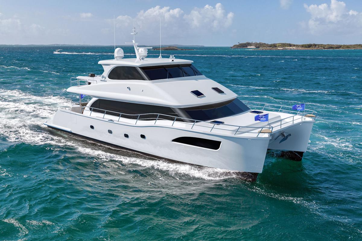 Owner Driven Designs a New CC115 Superyacht the New V68 and a Wide Array of Powercats Highlight the Horizon Yachts Showcase at 2018 Flibs