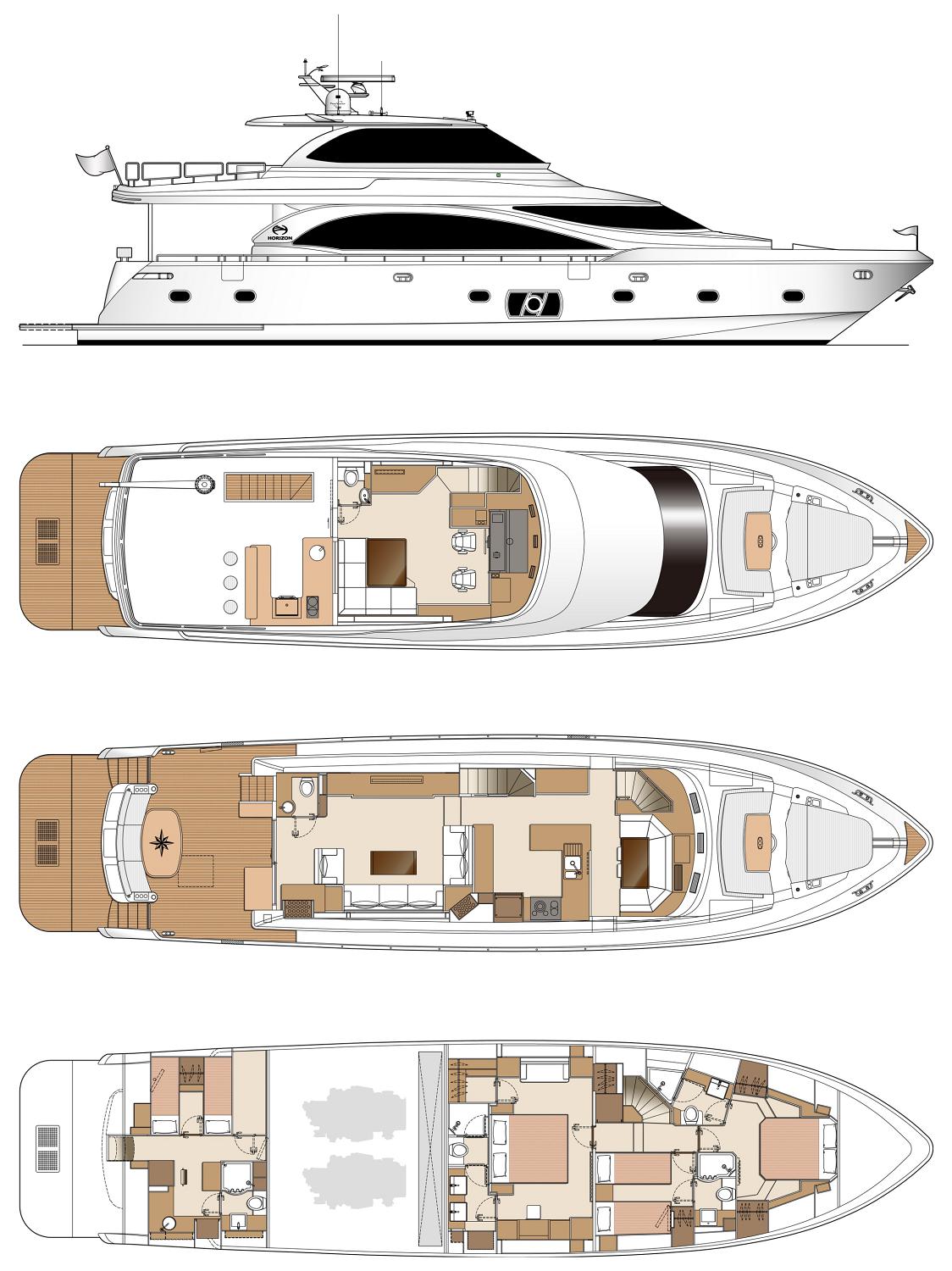 Horizon E75 Yacht