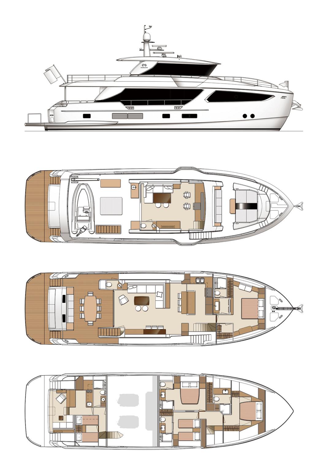 Horizon FD80 Skylounge Yacht