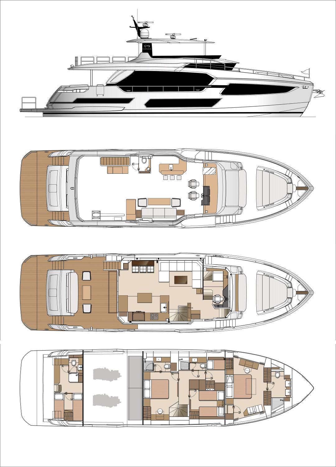 Horizon FD75 Raised Pilothouse Yacht