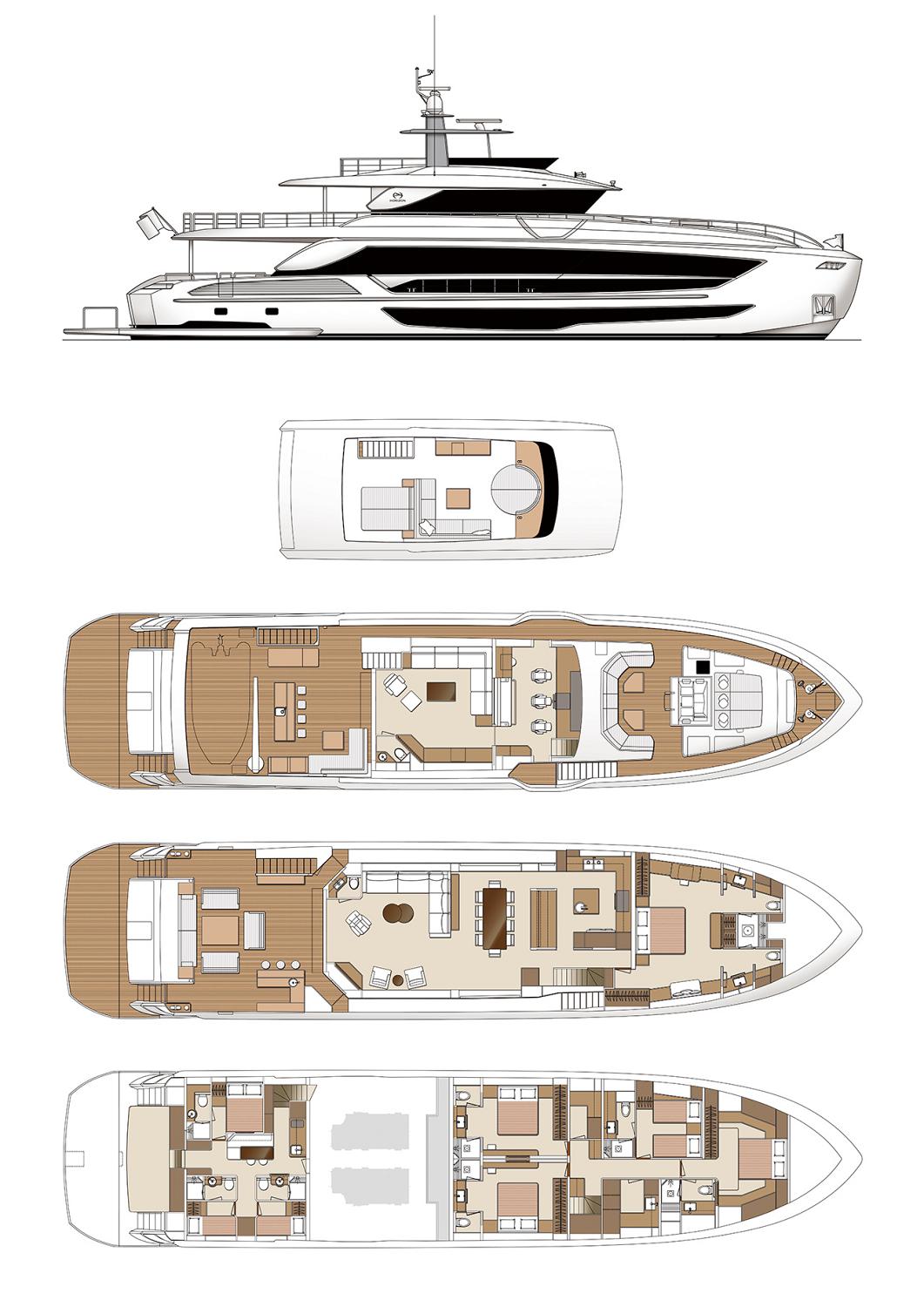 Horizon FD110 Tri-Deck Yacht